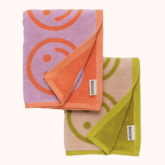 Baggu Hand Towel Set of 2 - Happy Lilac Ochre