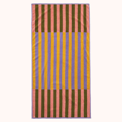 Baggu Bath Towel - Sunset Quilt Stripe