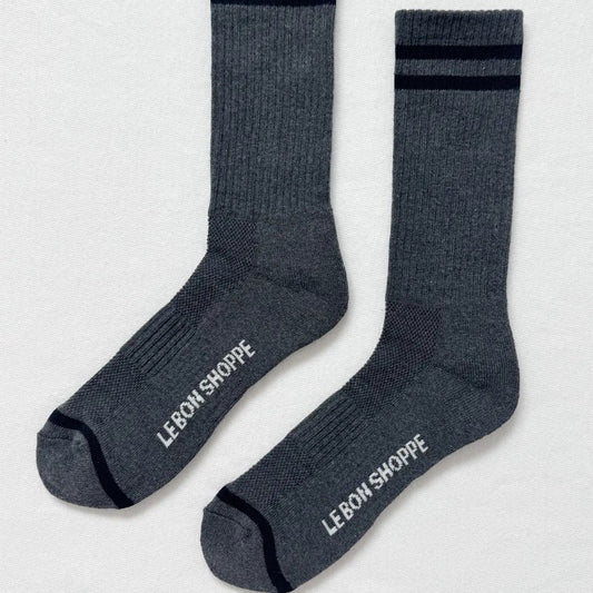 Le Bon Shoppe Extended Boyfriend Socks - Charcoal