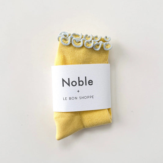 Le Bon Shoppe X Noble Petit Ruffle Socks - Butter & Baby Blue