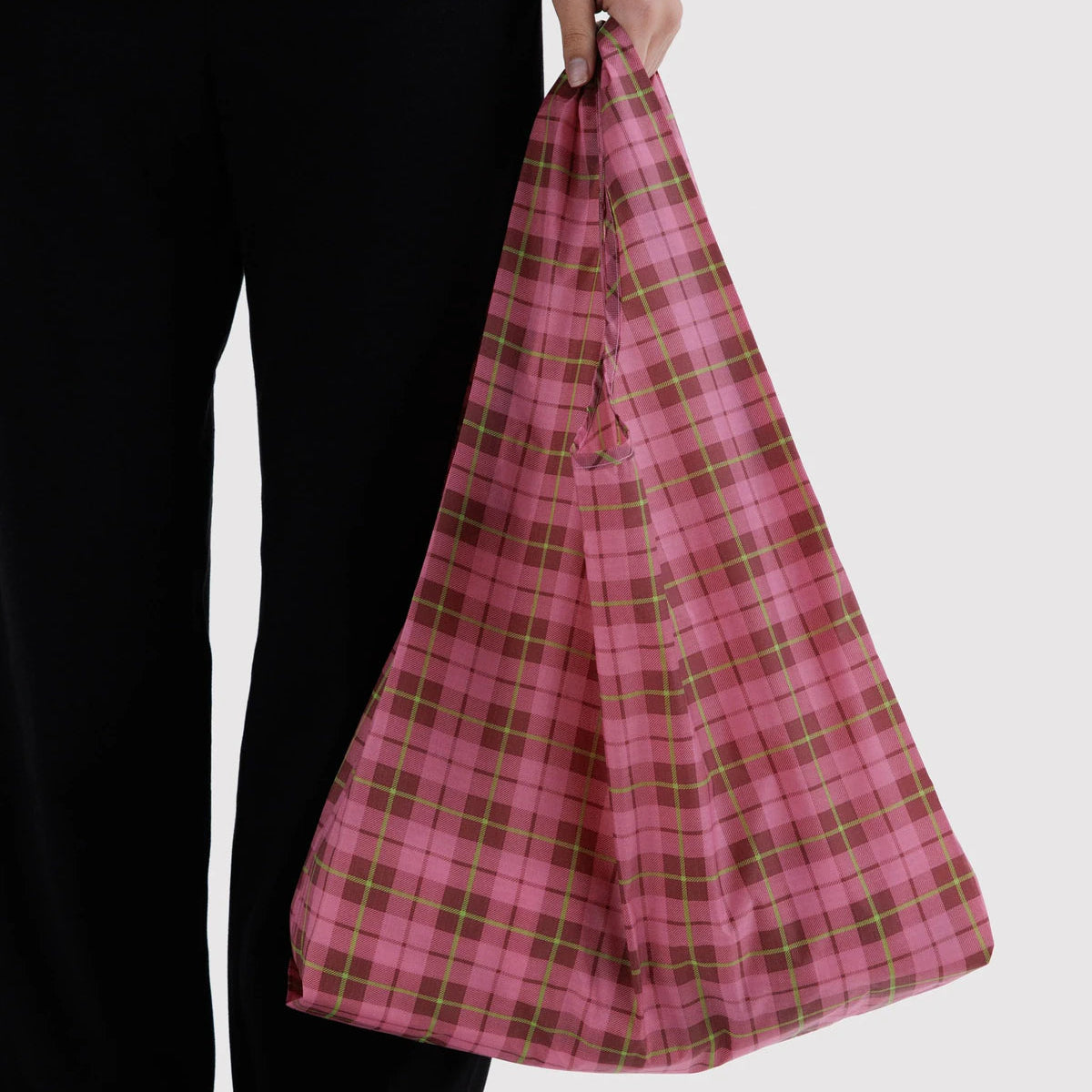 Baggu Standard Reusable Bag - Azalea Pink Tartan
