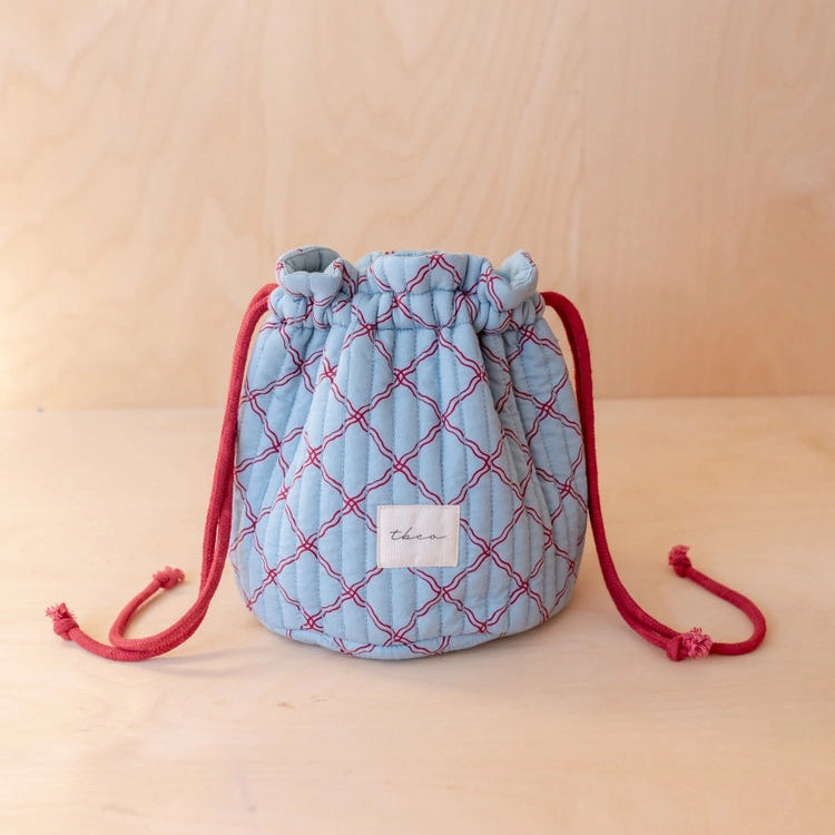 TBCo Drawstring Wash Bag - Blue Lattice