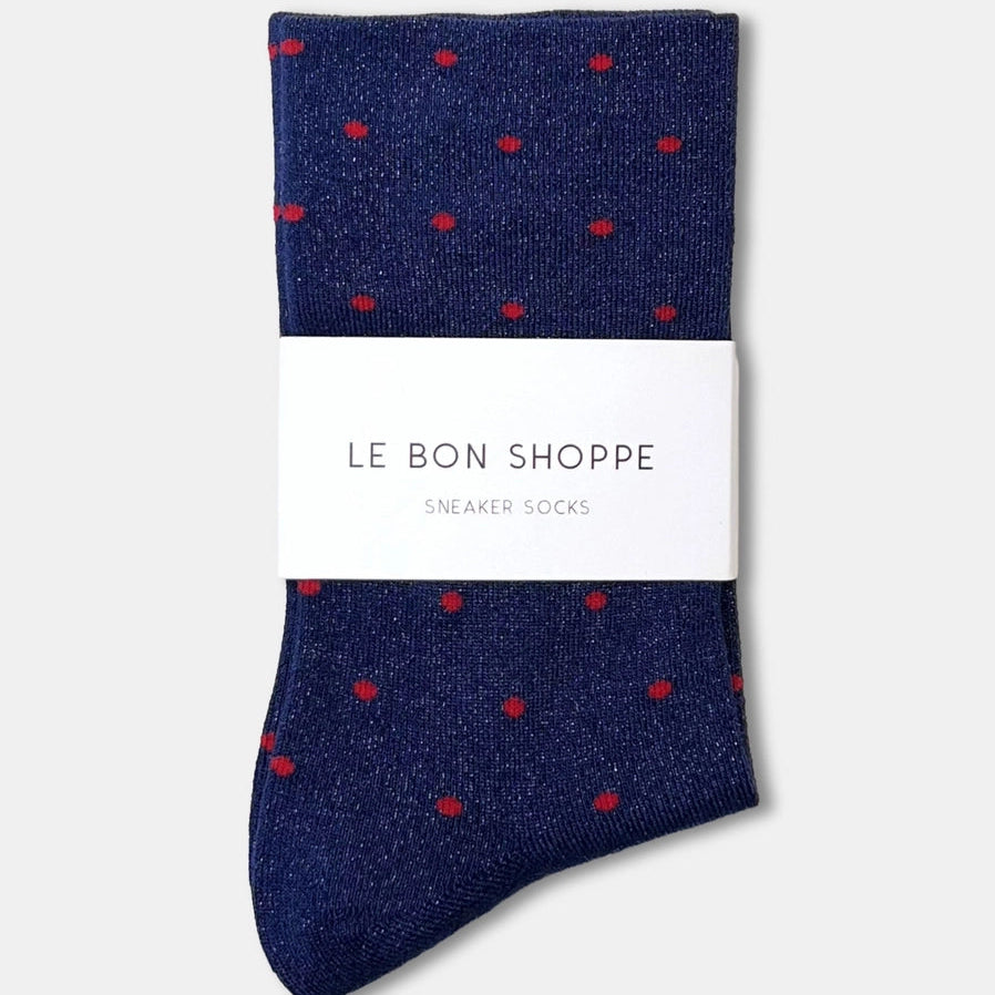 Le Bon Shoppe Glitter Sneaker Socks - Navy