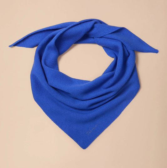 TBCo Merino Wool Triangle Scarf - Cobalt Blue