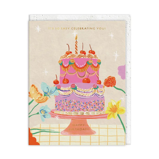 Cherry Cake Birthday Card