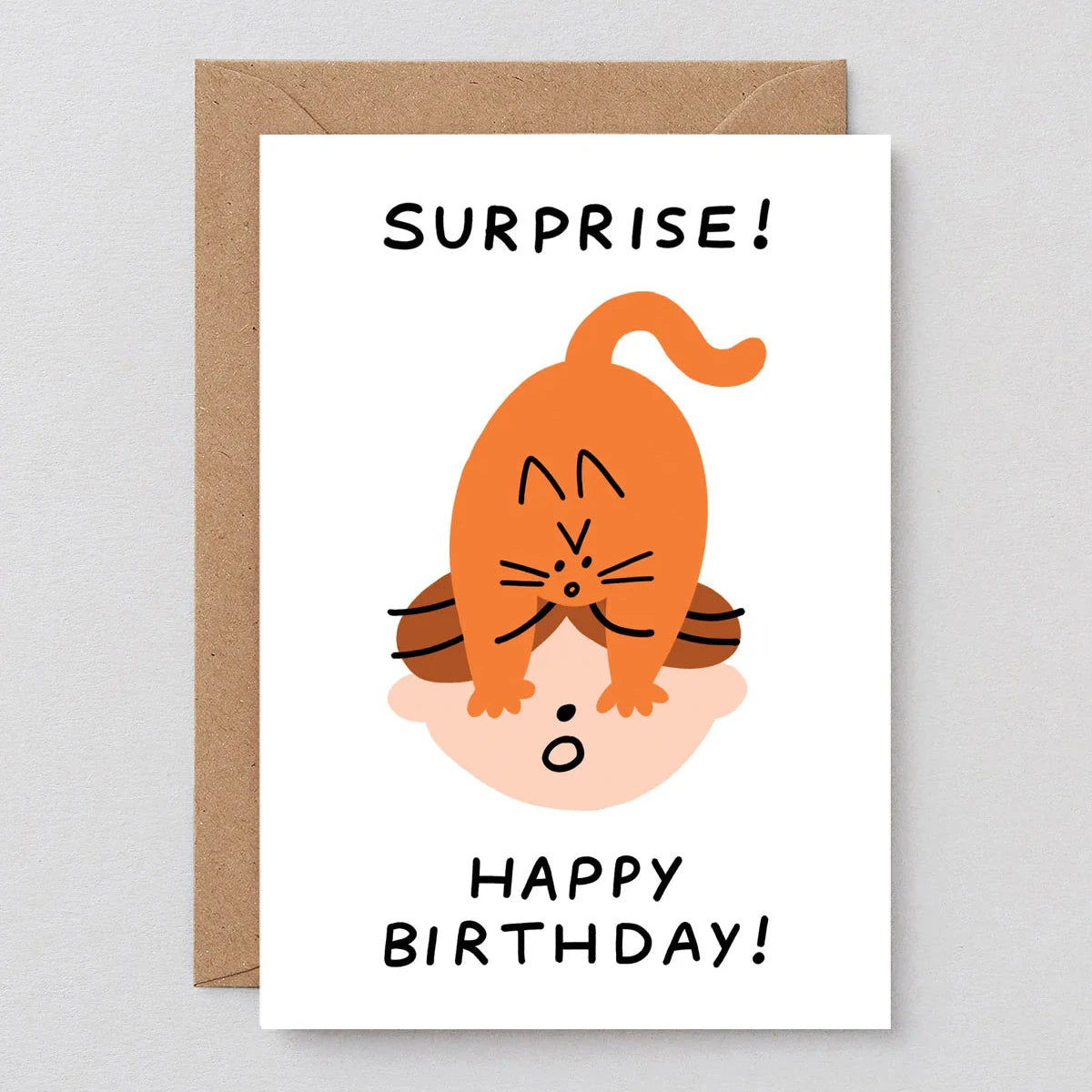 Surprise! Happy Birthday Cat Card