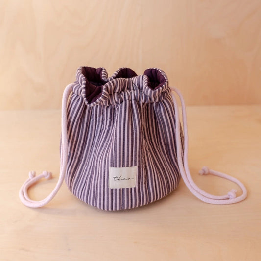 TBCo Drawstring Wash Bag - Burgundy Stripe