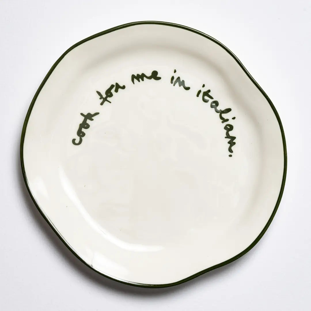 Maegen Statement Plate - Cook For Me in Italian