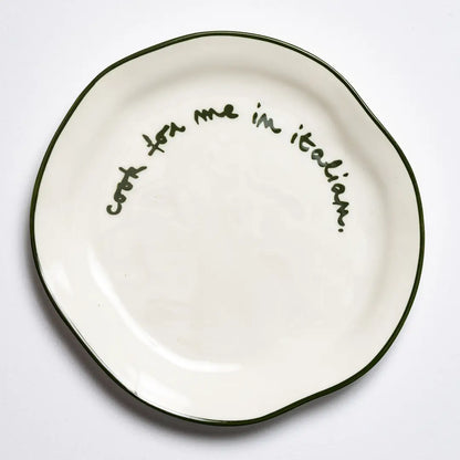 Maegen Statement Plate - Cook For Me in Italian