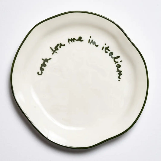 Maegen Statement Plate - Cook For Me in Italian
