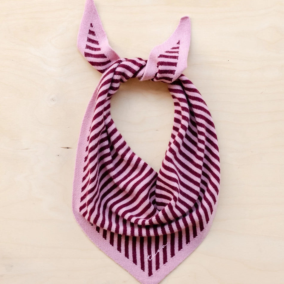 TBCo Merino Wool Triangle Scarf - Pink & Burgundy