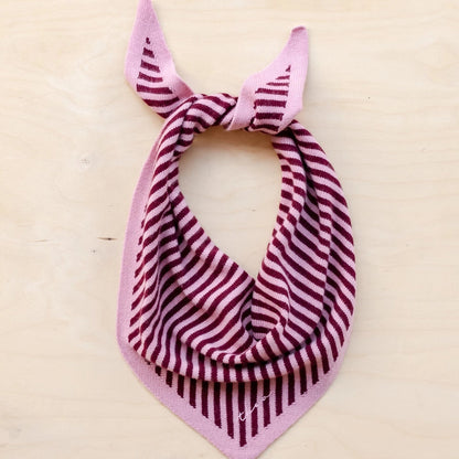 TBCo Merino Wool Triangle Scarf - Pink & Burgundy