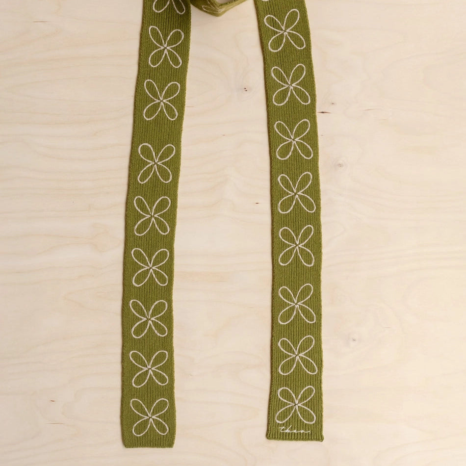TBCo Merino Wool Skinny Scarf - Navy Olive