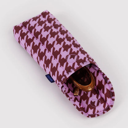Baggu Glasses Case - Pink Houndstooth