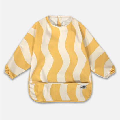Milk Teeth Long Sleeved Smock Bib - Butter Waves