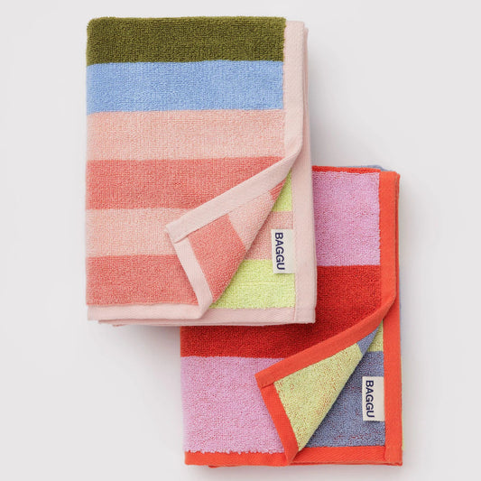 Baggu Hand Towel Set of 2 - Pool Stripe Mix