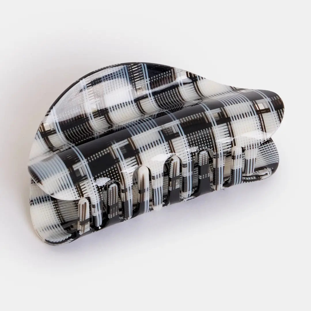 Chunks Checker Claw in Black & White Plaid