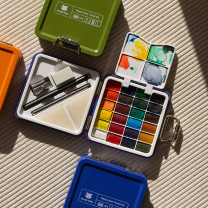Papier Tigre Watercolour Travel Kit - Green Tin