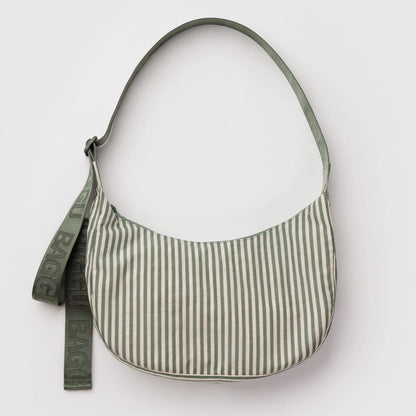 Baggu Medium Crescent Bag - Sage Stripe
