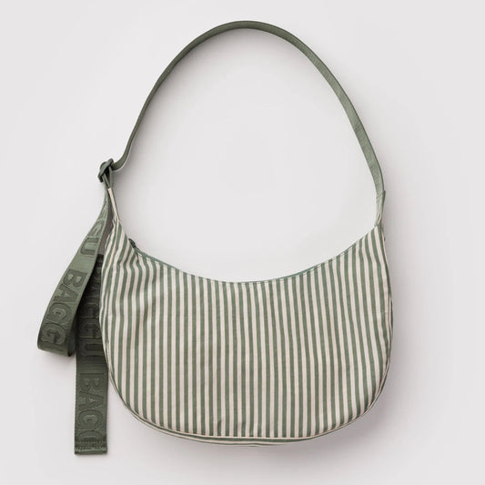 Baggu Medium Crescent Bag - Sage Stripe