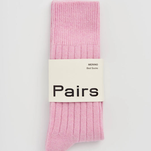 Pairs Merino Bed Sock - Sugar Pink