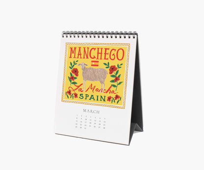 Rifle Paper Co 2026 Desk Calendar - Cheese