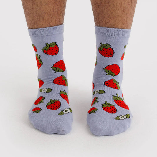 Baggu Crew Socks - Strawberry Blossom