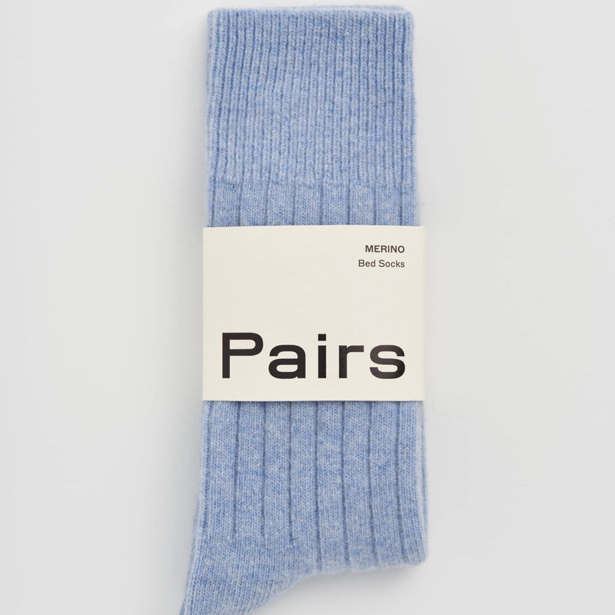 Pairs Merino Bed Sock - Morning Blue