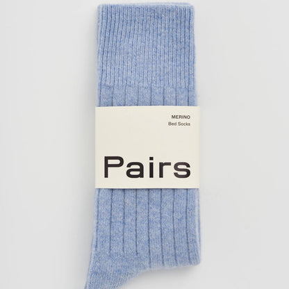 Pairs Merino Bed Sock - Morning Blue