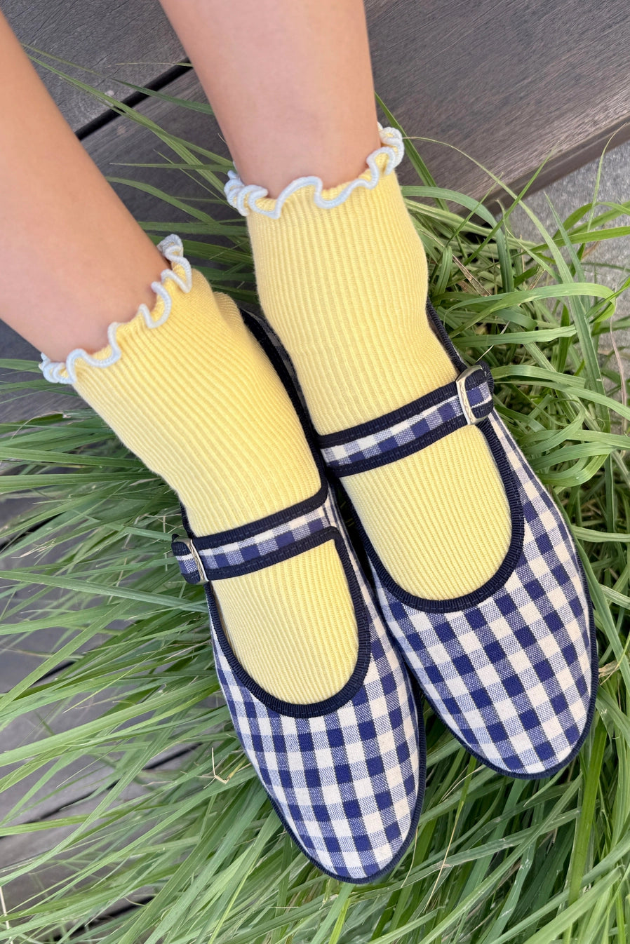 Le Bon Shoppe X Noble Petit Ruffle Socks - Butter & Baby Blue