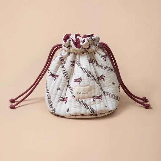 TBCo Drawstring Wash Bag - Cream Gallop