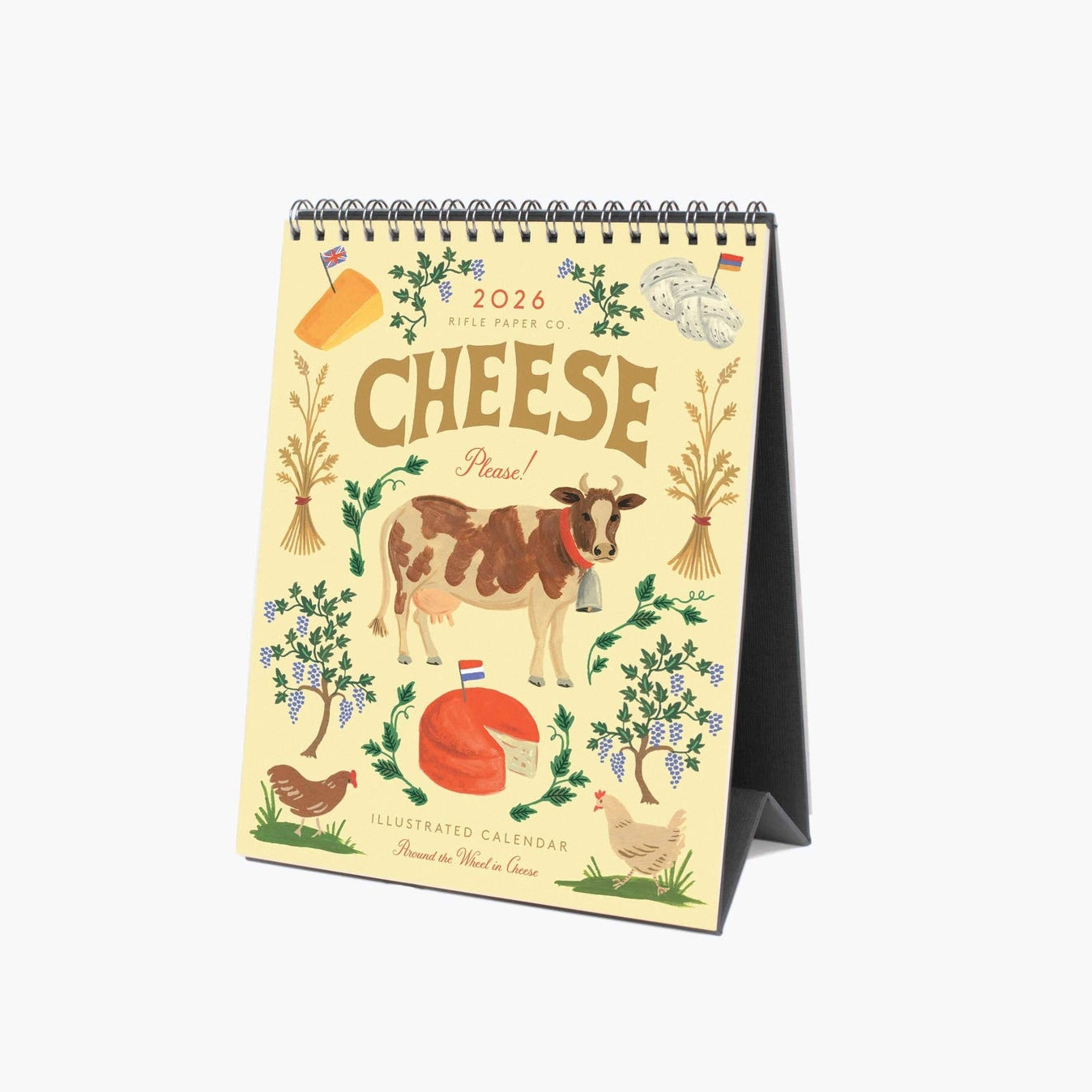 Rifle Paper Co 2026 Desk Calendar - Cheese