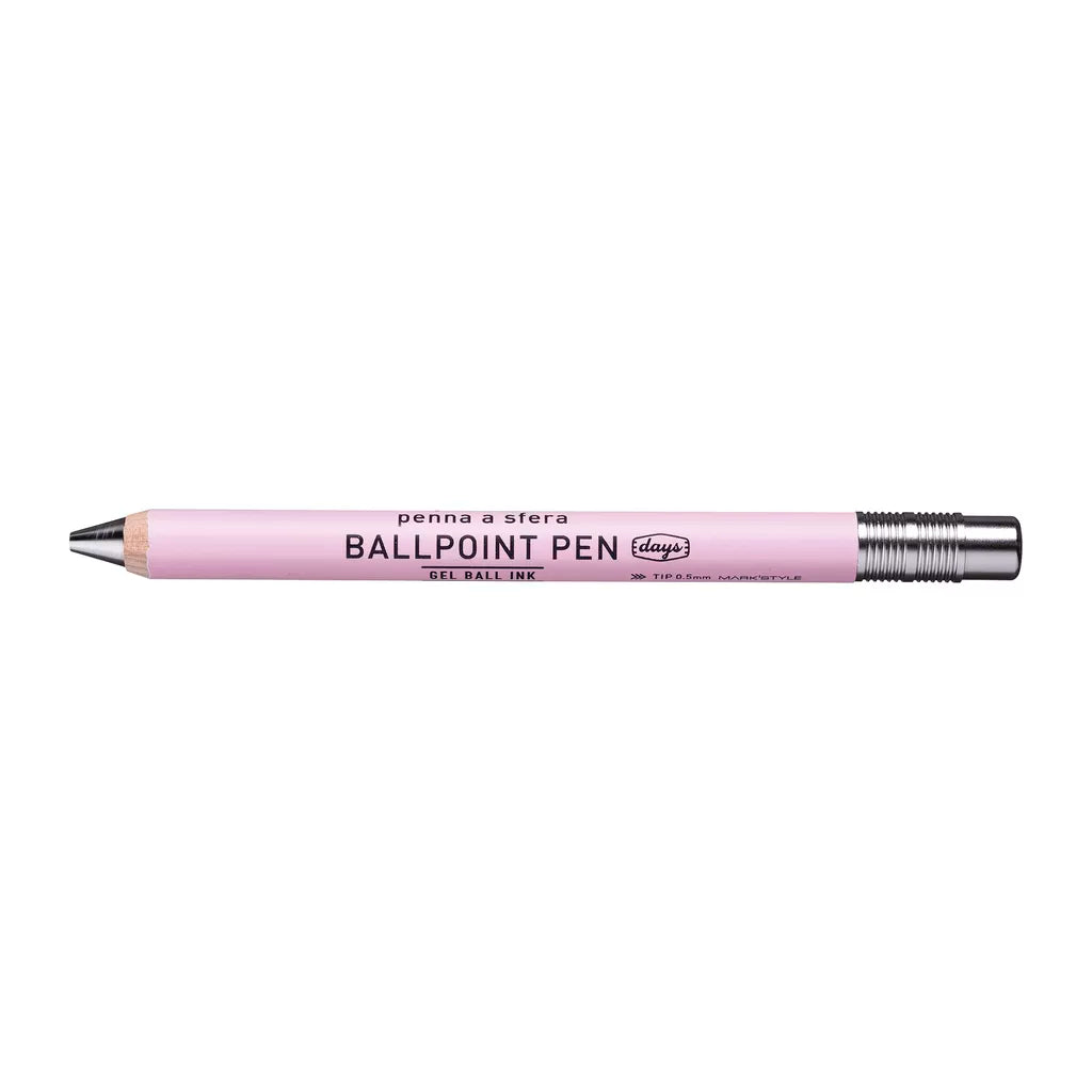 Days Gel Wood Ball Pen - Pink