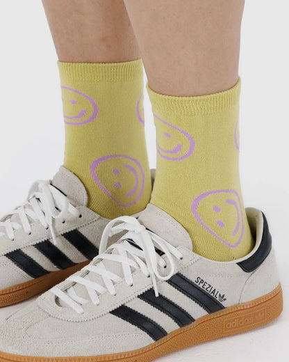 Baggu Crew Socks - Happy Straw