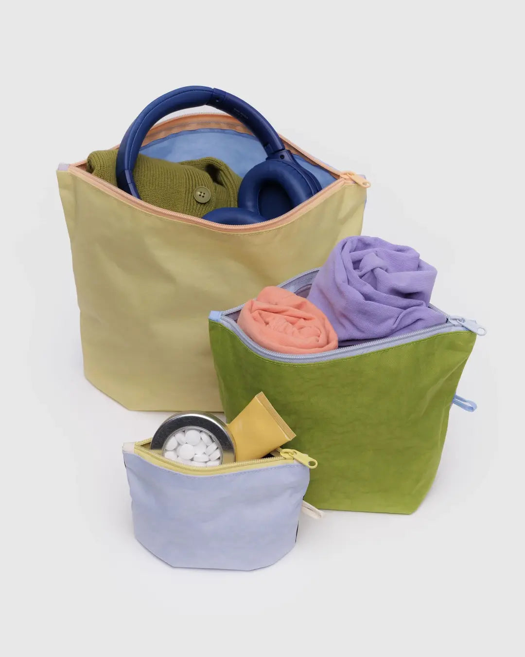 Baggu Go Pouch Set - Pastels Colourblock