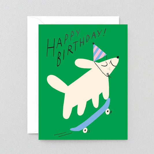 Happy Birthday Skateboard Dog Card