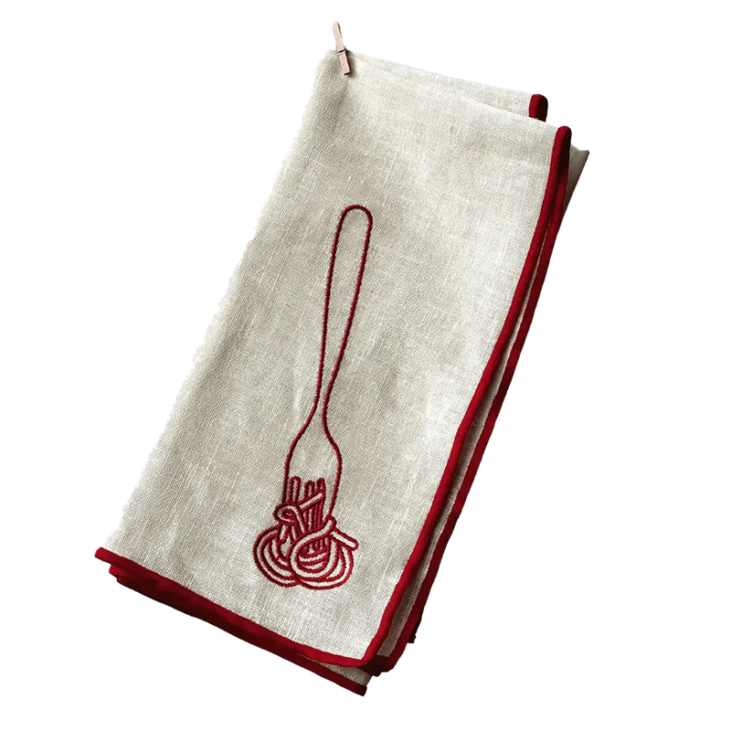 Maegen Embroidered Napkin Set of 2 - Spaghetti